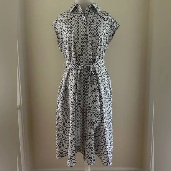 CUTE White w/Black/Brown Dress - Picture 1 of 7